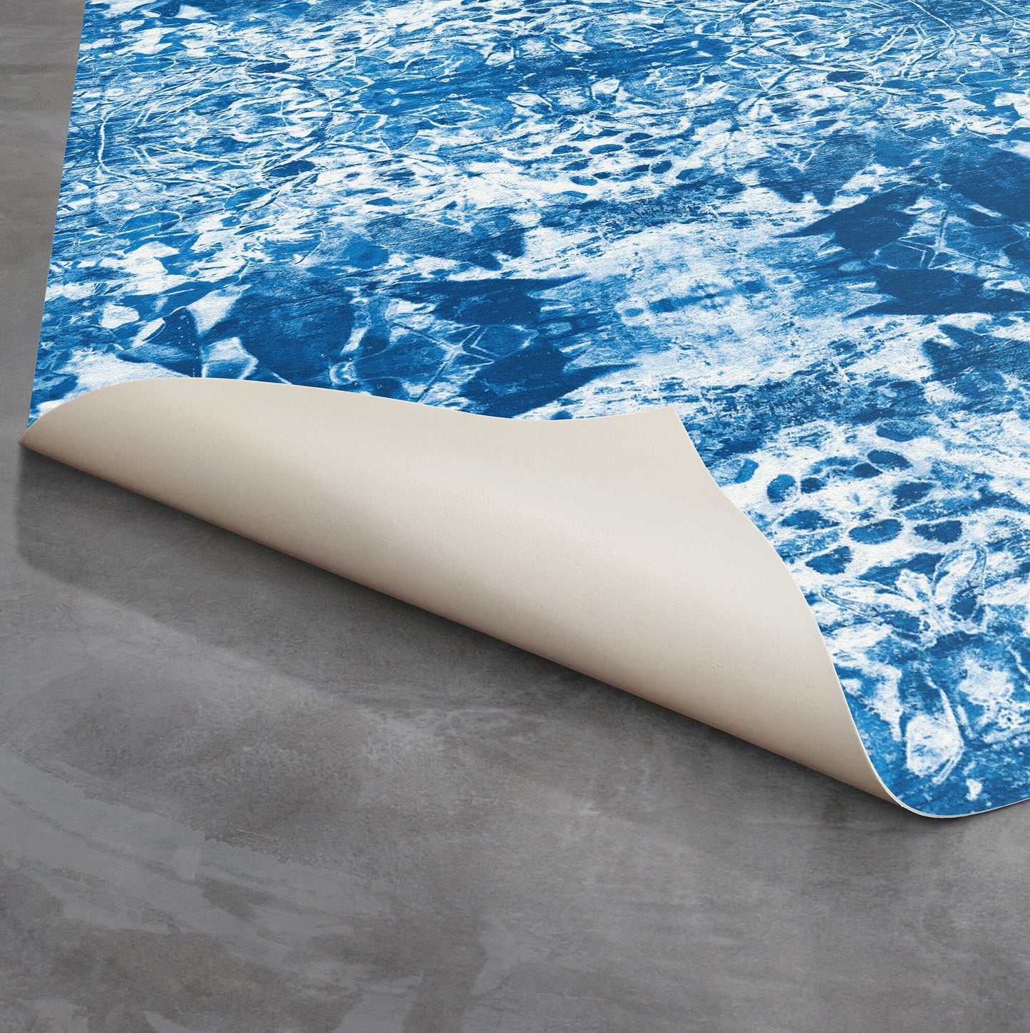 Cannonball Versatile Indoor/Outdoor Washable Rug - Blue Coastal Modern Abstract - Vinyl with Non-Slip Latex Backing