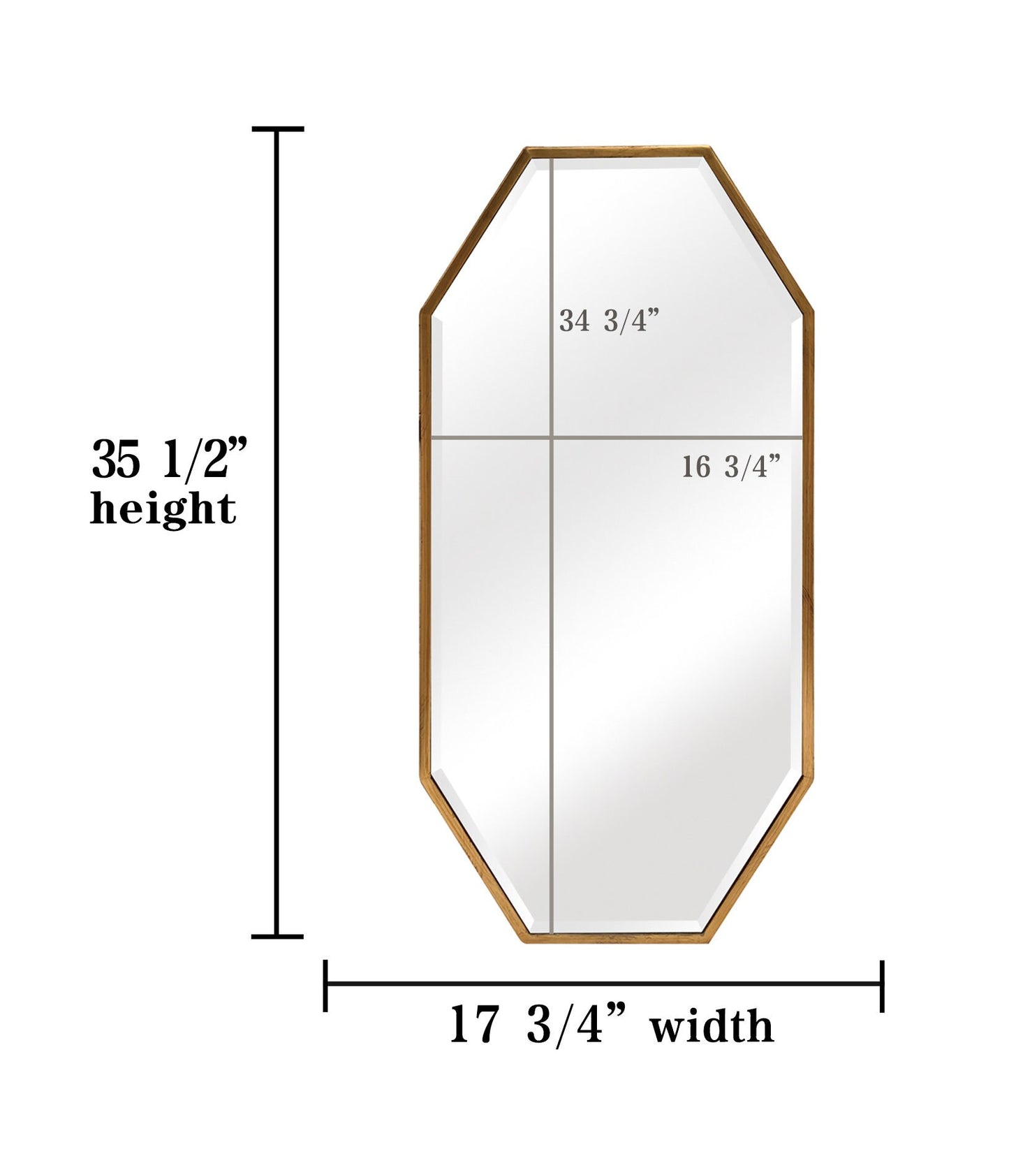 Mia Modern Octagon Gold Frame Wall Mirrors