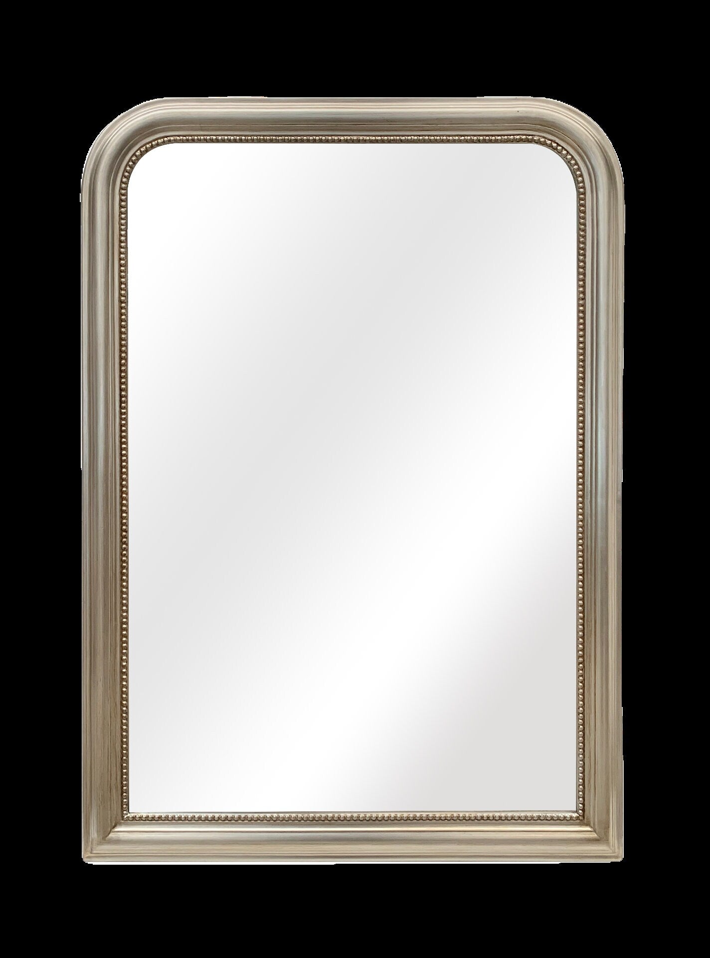 Traditional Arched Decorative &#39;Duparc&#39; Wall Mirror - Hand Painted Solid Wood Frame - Modern Mirror