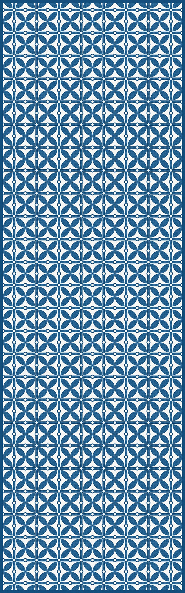 Charleston Versatile Indoor/Outdoor Washable Rug - Contemporary Coastal Geometric Blue - Vinyl with Non-Slip Latex Backing