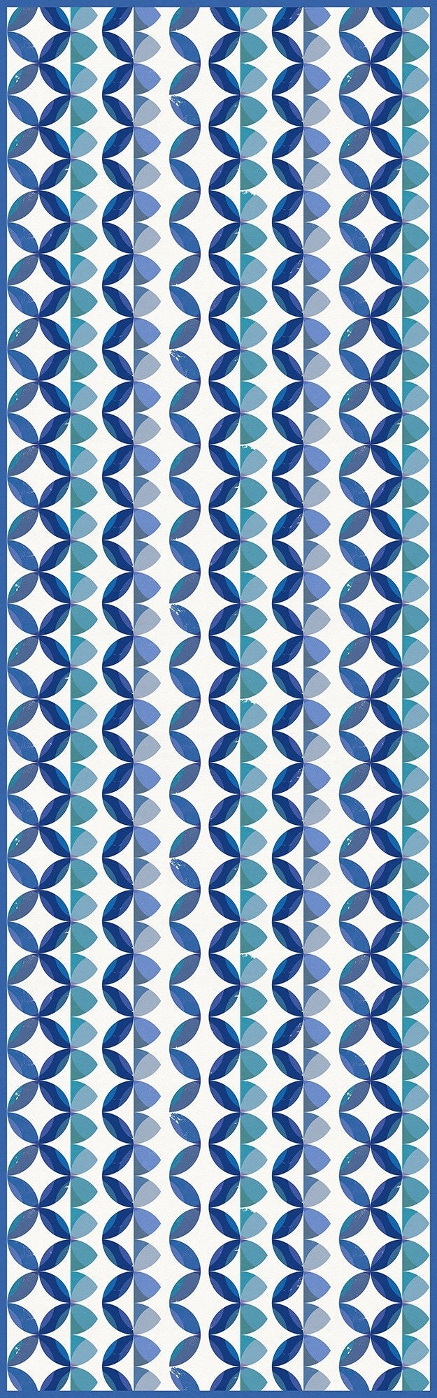 Ripple Indoor/Outdoor Washable Floor Covering - Blue Modern Coastal - 2-Ply Vinyl with Non-Slip Latex Backing