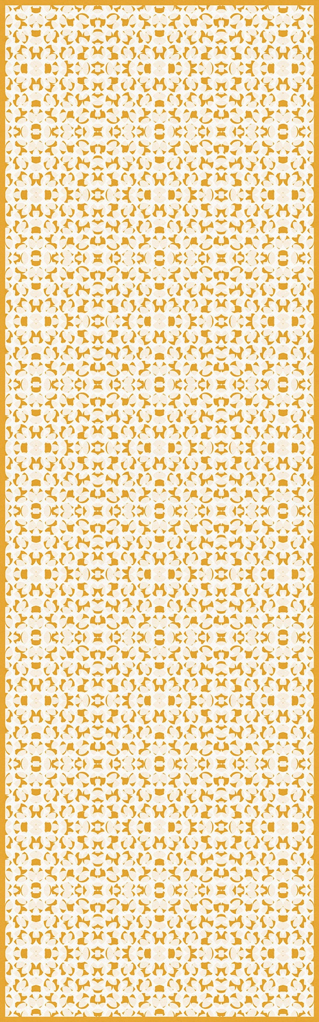 Sunglow Indoor/Outdoor Washable Floor Covering - Yellow, Orange Mid-Century - 2-Ply Vinyl with Non-Slip Latex Backing