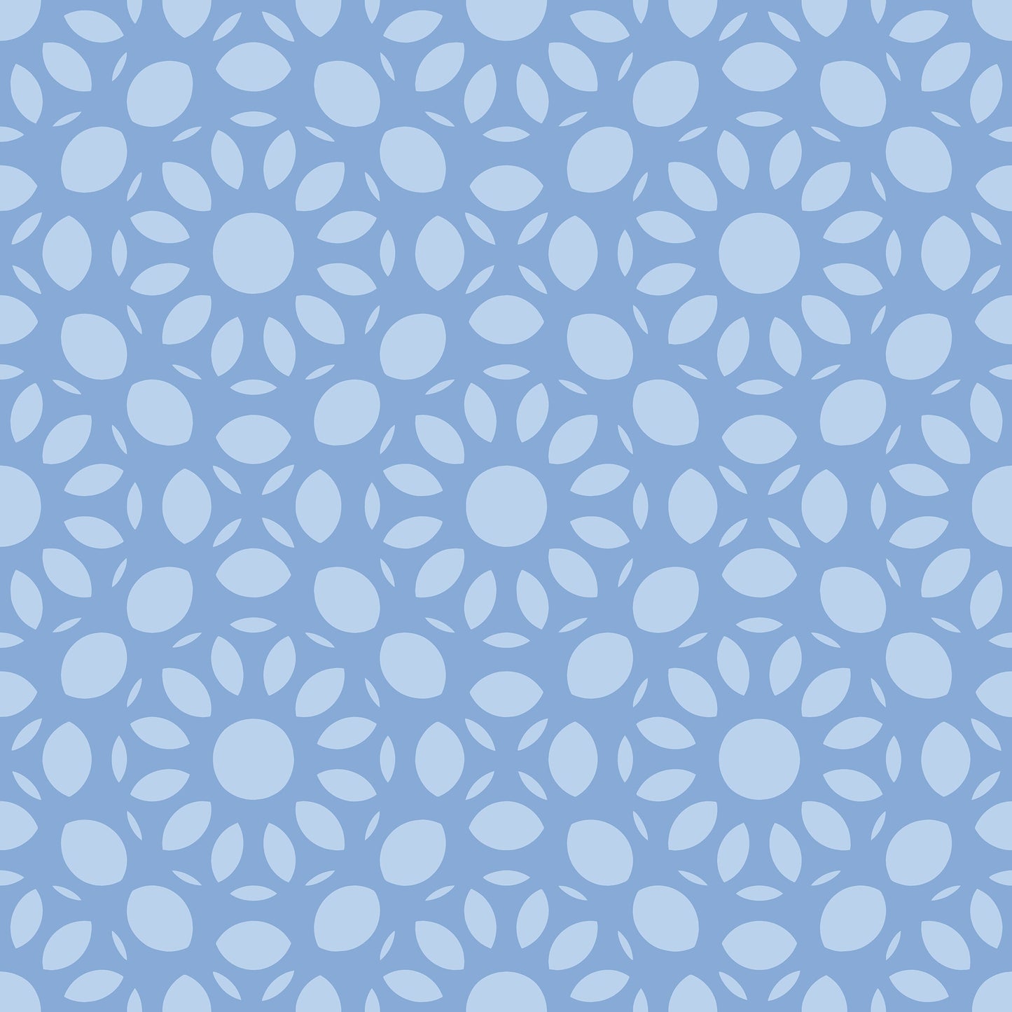 Dahlia in Blue Vinyl Canvas Wallpaper - Modern Farmhouse Blue Mosaic  - Removable Reusable Peel & Stick Wallpaper Panel