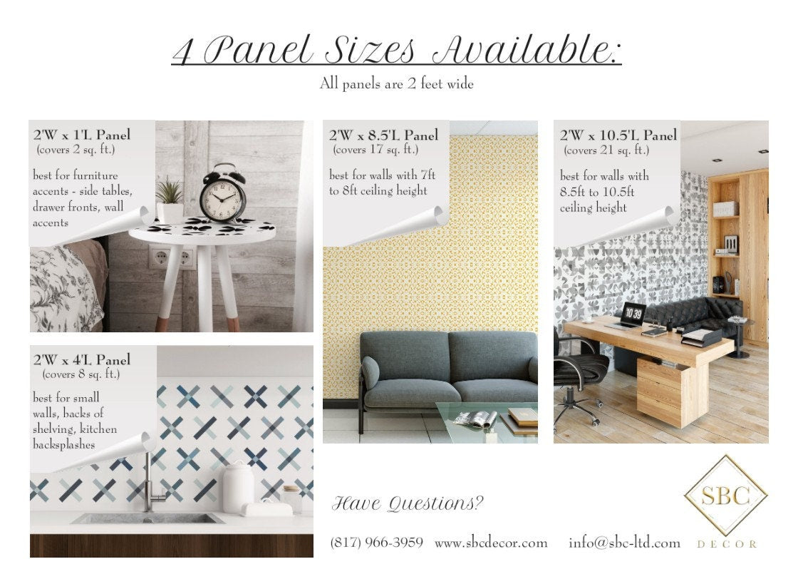 Coordinates Naval Blue Peel and Stick Wallpaper Panel - Mid-Century Geometric - Water-Resistant Embossed Vinyl Canvas