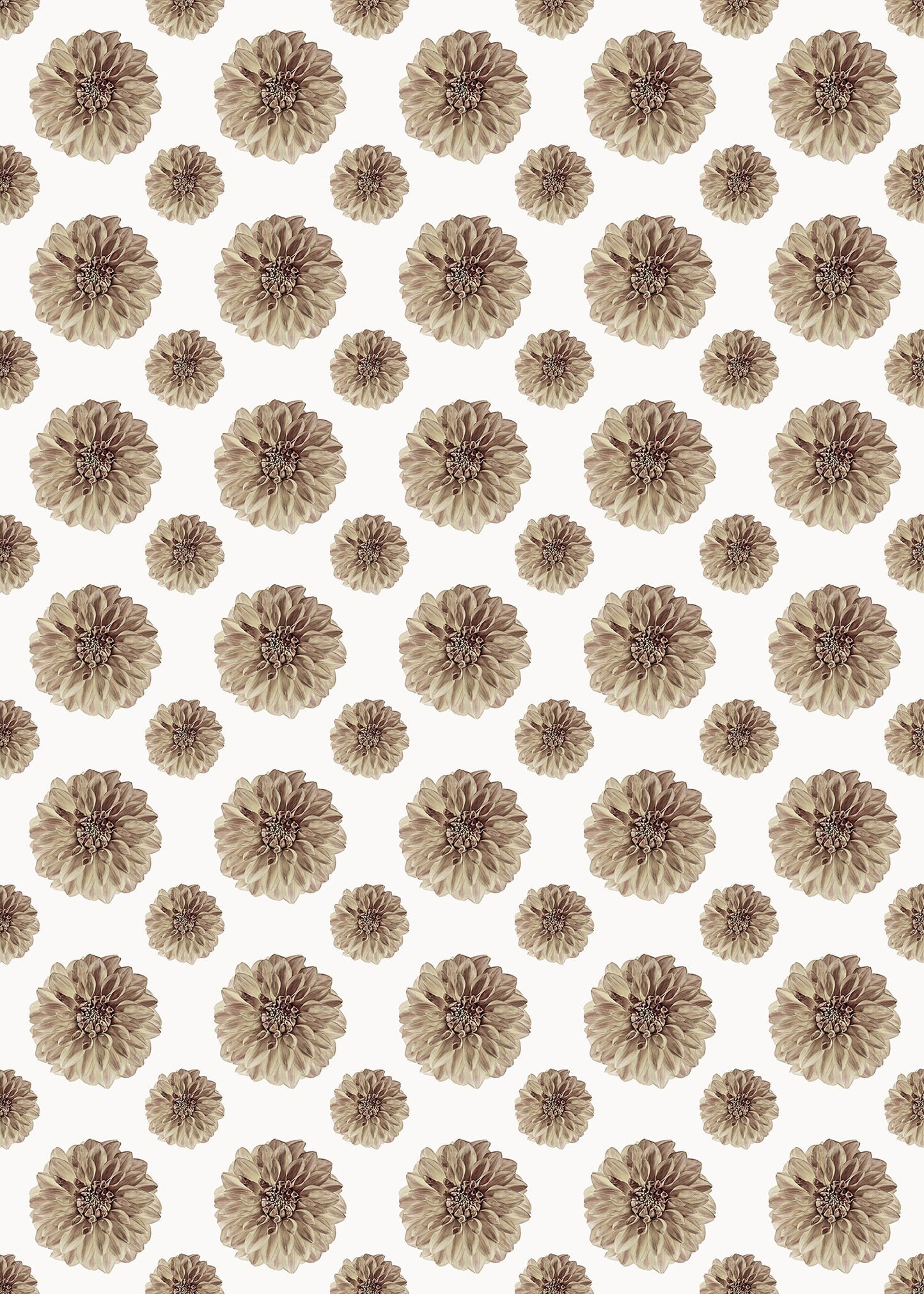 Flora in Sepia Versatile Indoor/Outdoor Floor Covering - Country Farmhouse Tan Floral - Vinyl with Non-Slip Latex Backing