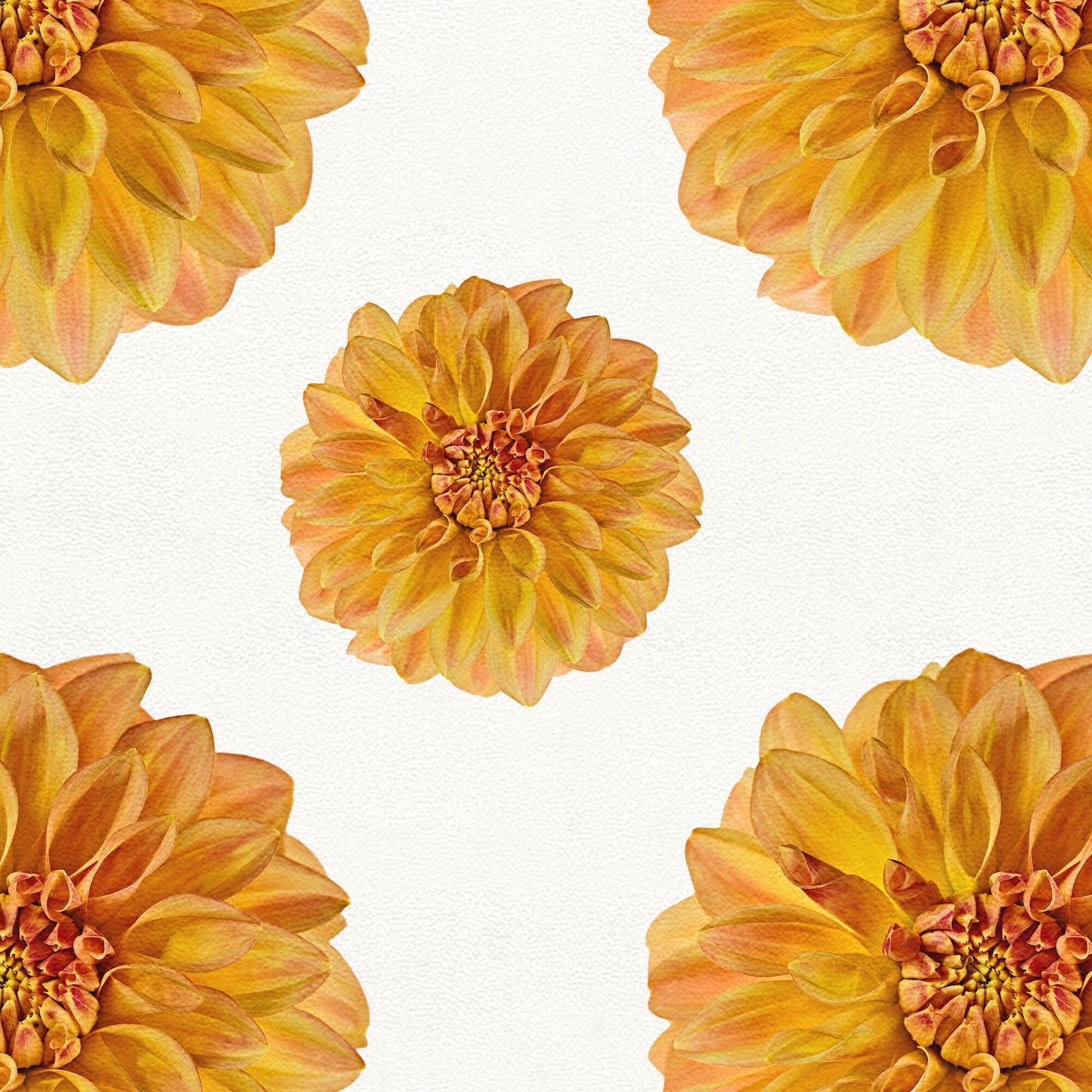 Flora in Gold Versatile Indoor/Outdoor Washable Rug - Modern Boho Orange Floral - Vinyl with Non-Slip Latex Backing