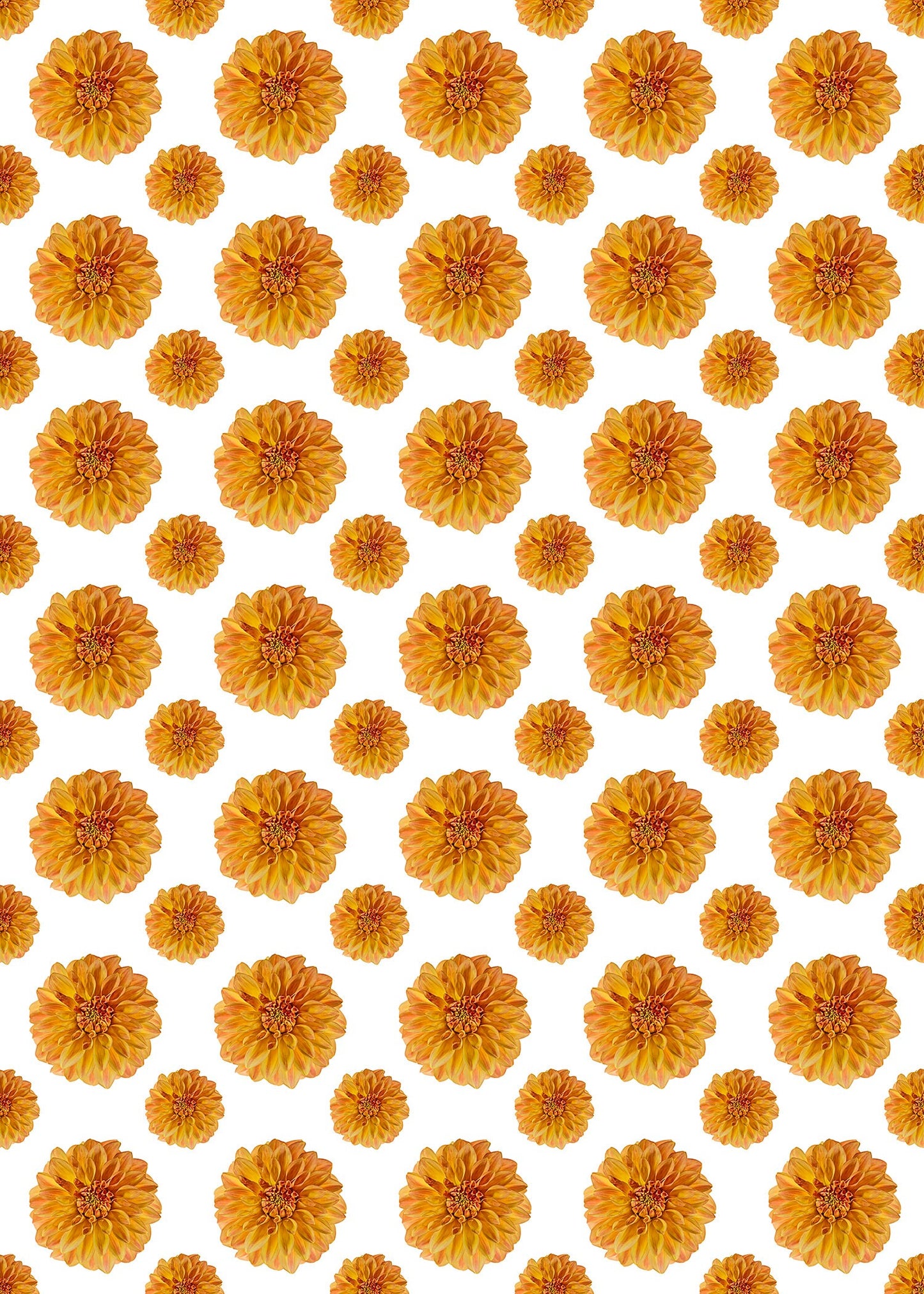 Flora in Gold Versatile Indoor/Outdoor Washable Rug - Modern Boho Orange Floral - Vinyl with Non-Slip Latex Backing