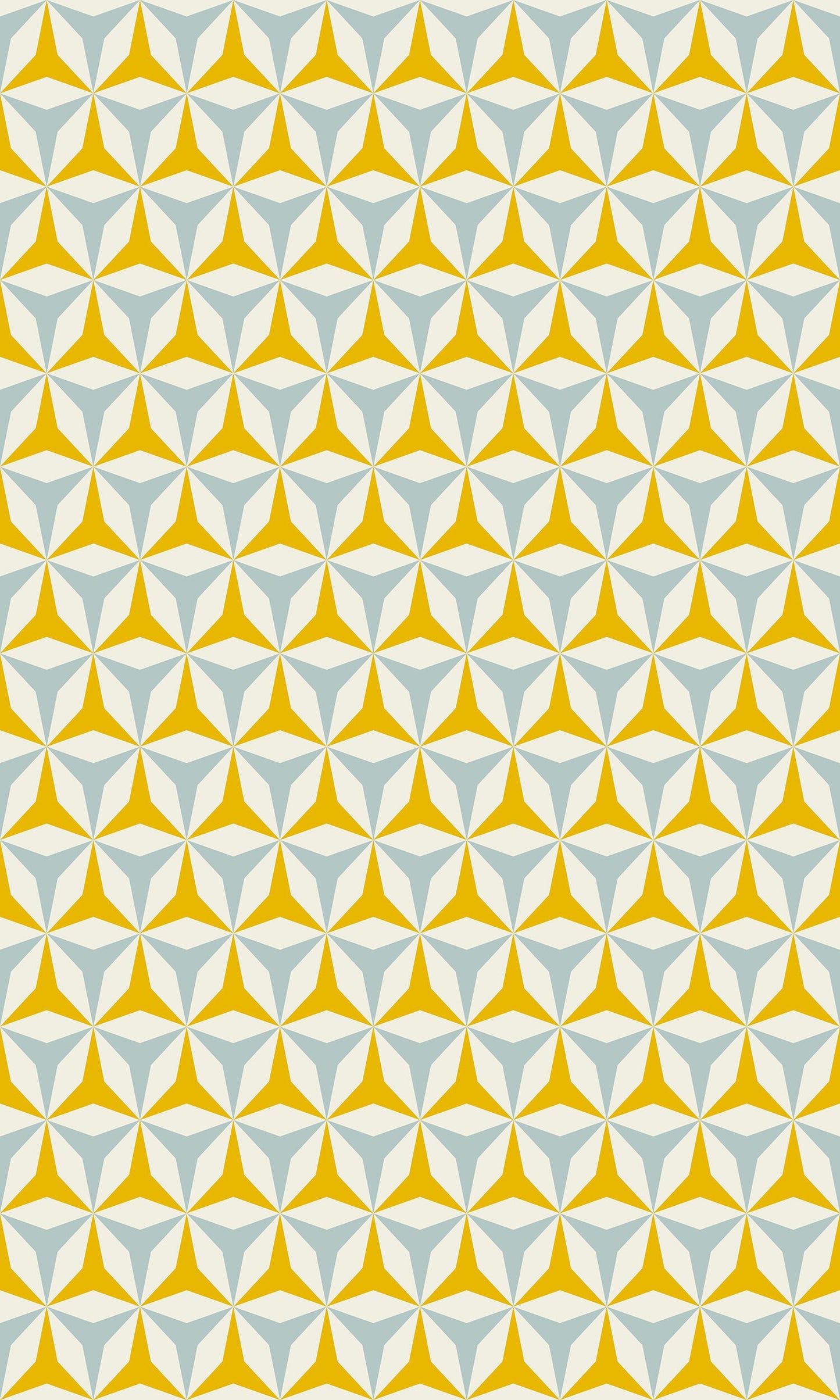 Origami in Yellow & Blue Indoor/Outdoor Floor Covering - Mid-Century Geometric - 2-Ply Vinyl with Non-Slip Latex Backing