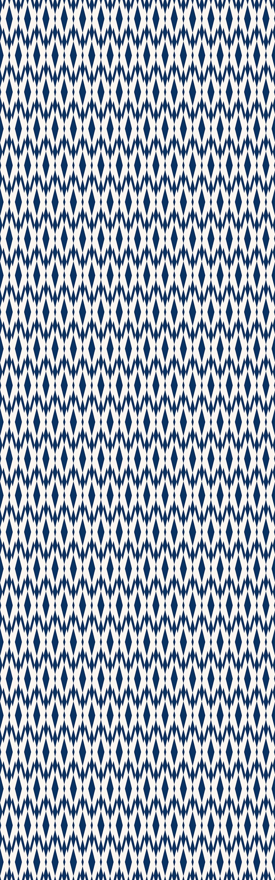 Malay in Navy Indoor/Outdoor Floor Covering - Mid-Century Modern Geometric- 2-Ply Vinyl with Non-Slip Latex Backing