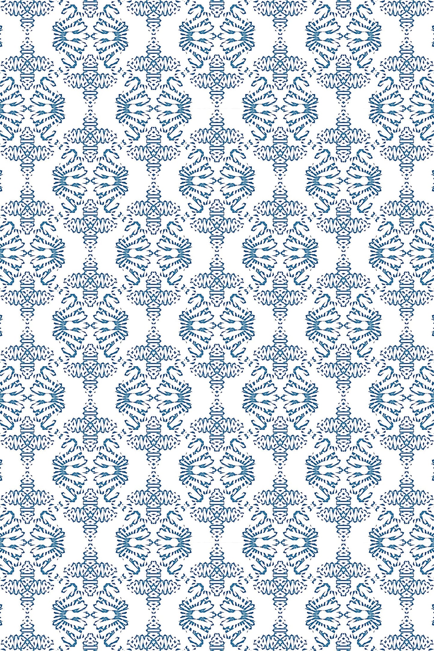 Dragon in Blue Versatile Indoor/Outdoor Rug - French Country Blue Geometric- Vinyl with Non-Slip Latex Backing