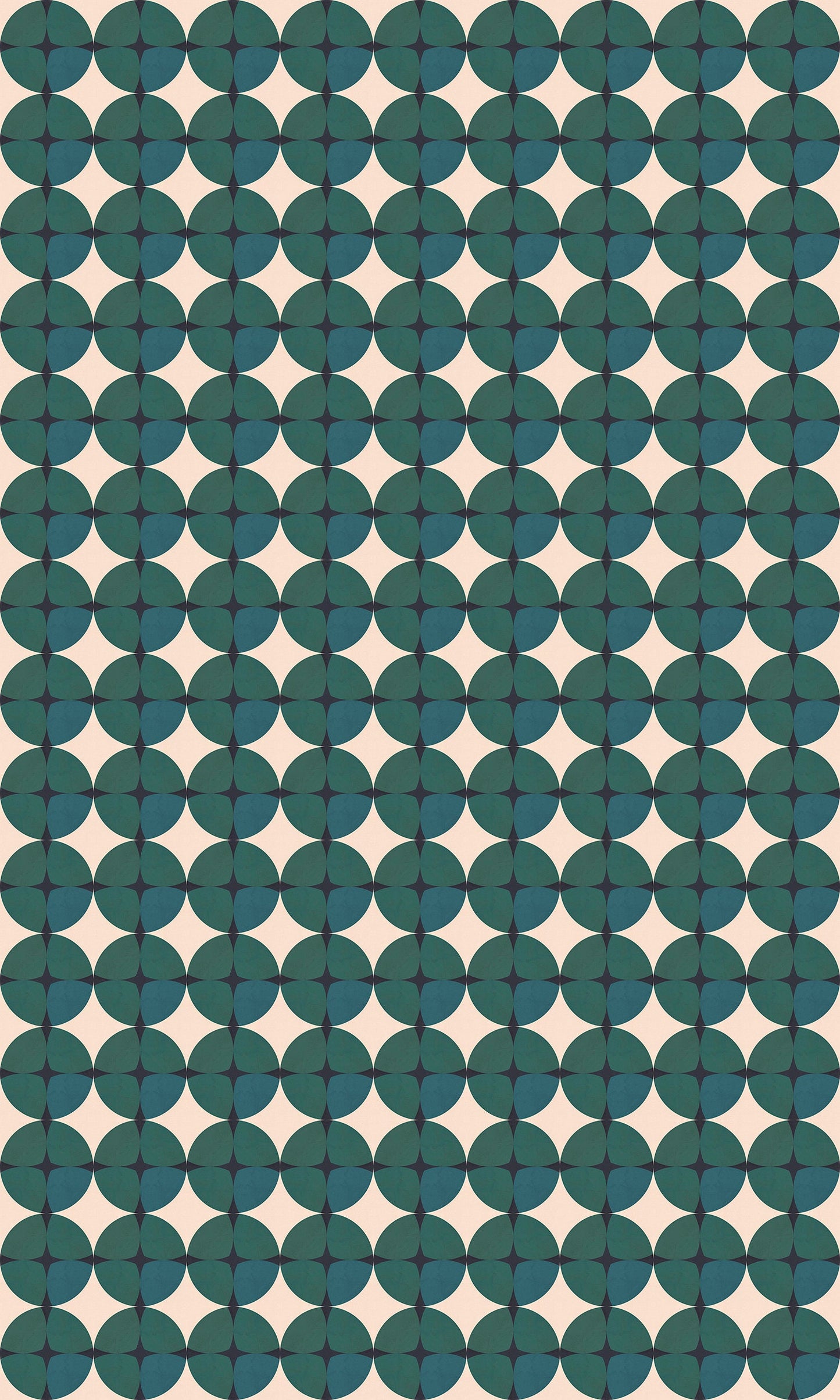 Gemstone Emerald Versatile Indoor/Outdoor Rug - Mid-Century Green Geometric- Ply Vinyl with Non-Slip Latex Backing