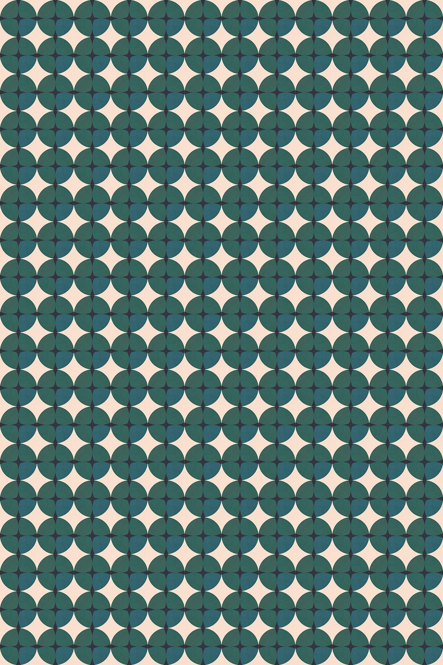 Gemstone Emerald Versatile Indoor/Outdoor Rug - Mid-Century Green Geometric- Ply Vinyl with Non-Slip Latex Backing