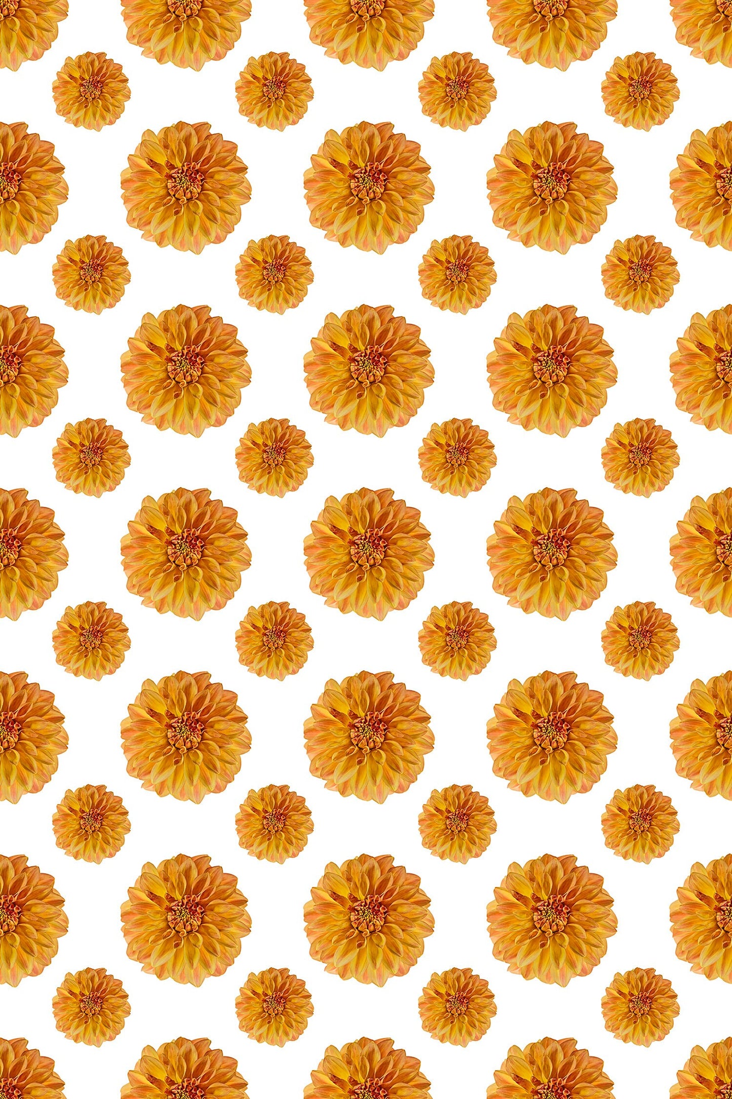 Flora in Gold Versatile Indoor/Outdoor Washable Rug - Modern Boho Orange Floral - Vinyl with Non-Slip Latex Backing