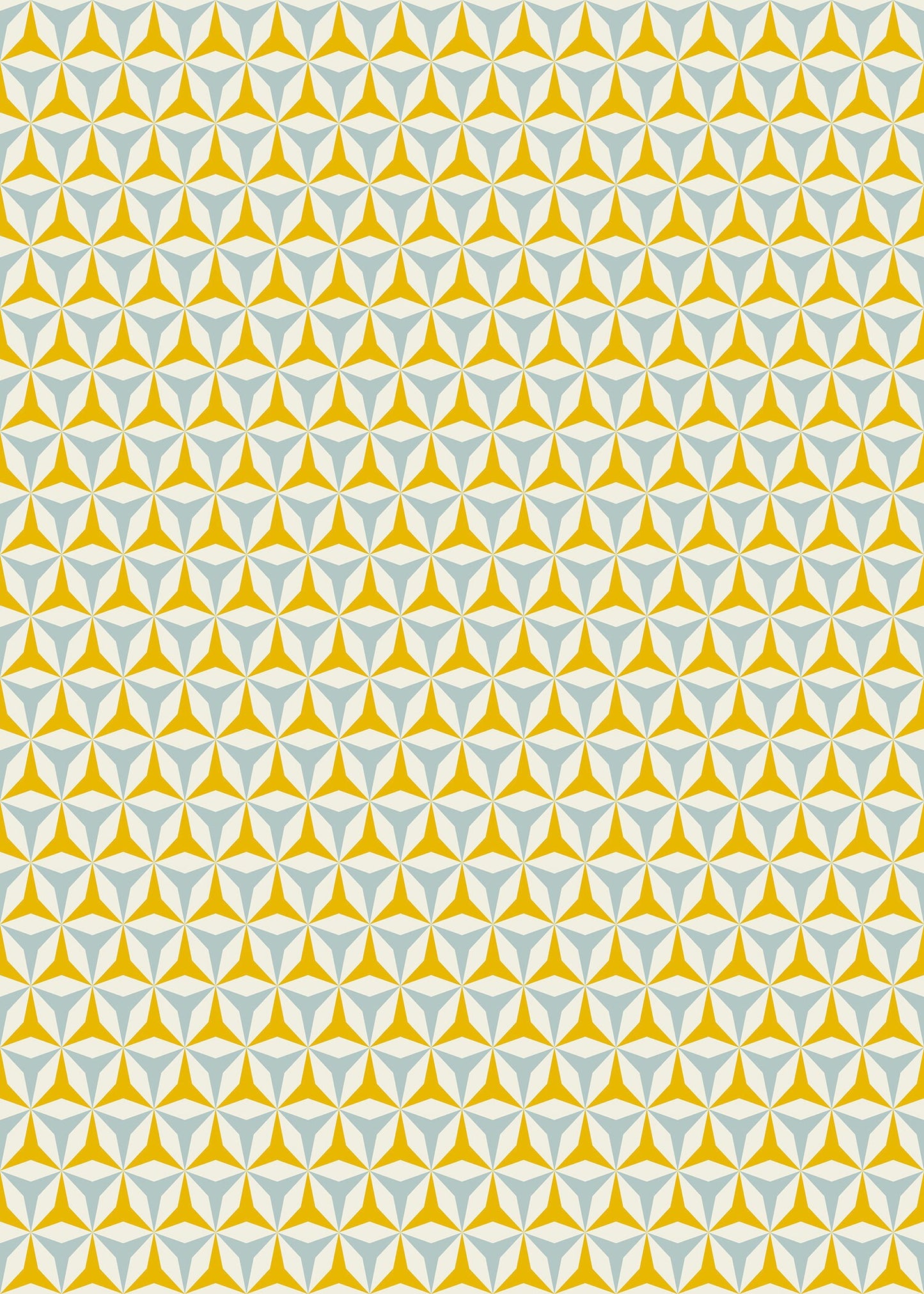 Origami in Yellow & Blue Indoor/Outdoor Floor Covering - Mid-Century Geometric - 2-Ply Vinyl with Non-Slip Latex Backing