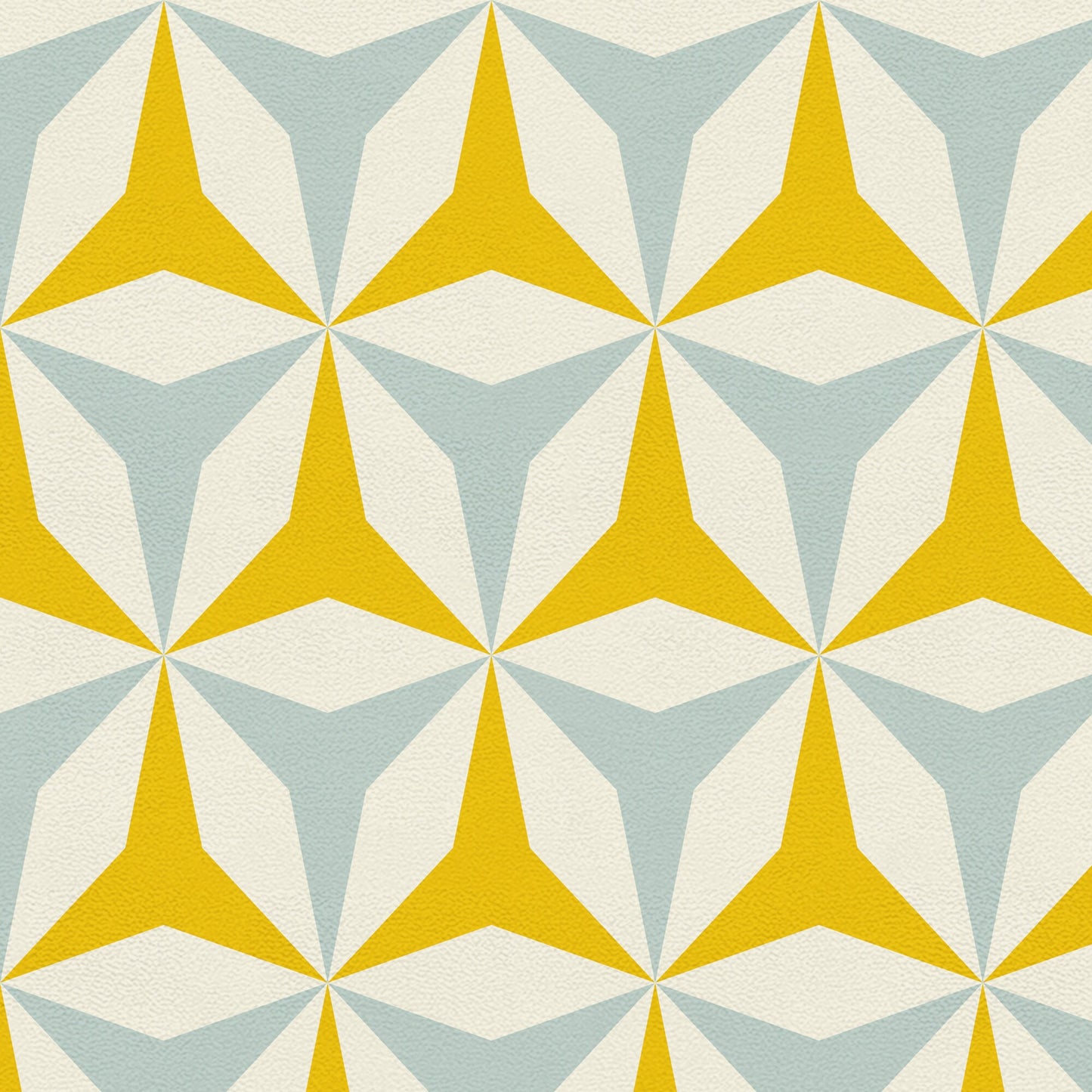 Origami in Yellow & Blue Indoor/Outdoor Floor Covering - Mid-Century Geometric - 2-Ply Vinyl with Non-Slip Latex Backing