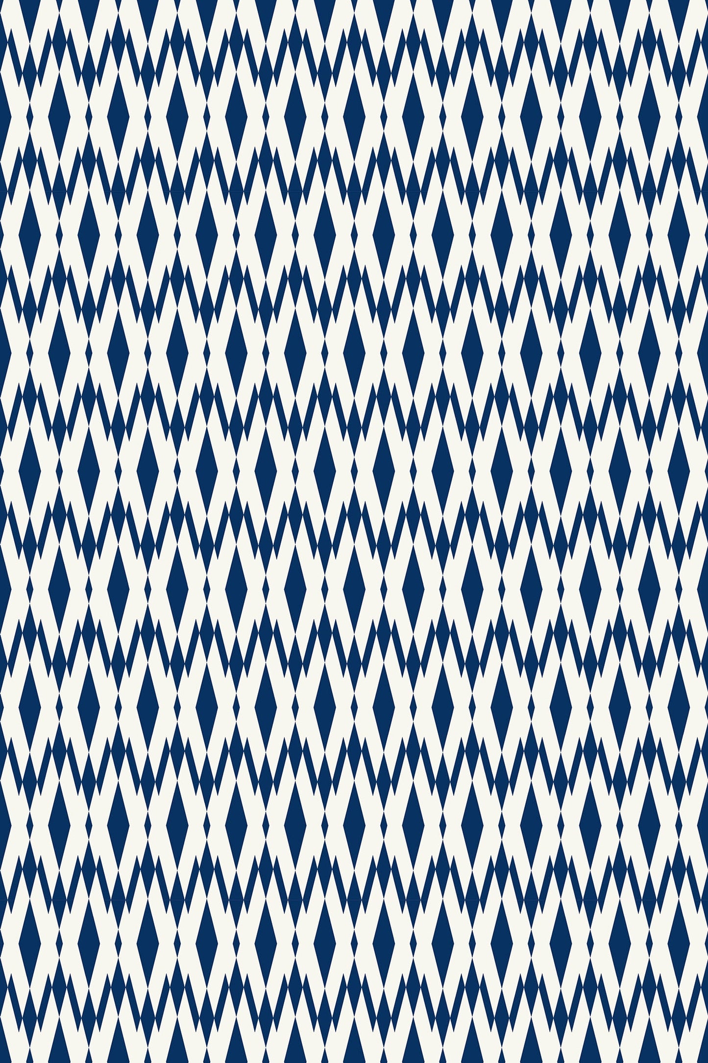 Malay in Navy Indoor/Outdoor Floor Covering - Mid-Century Modern Geometric- 2-Ply Vinyl with Non-Slip Latex Backing