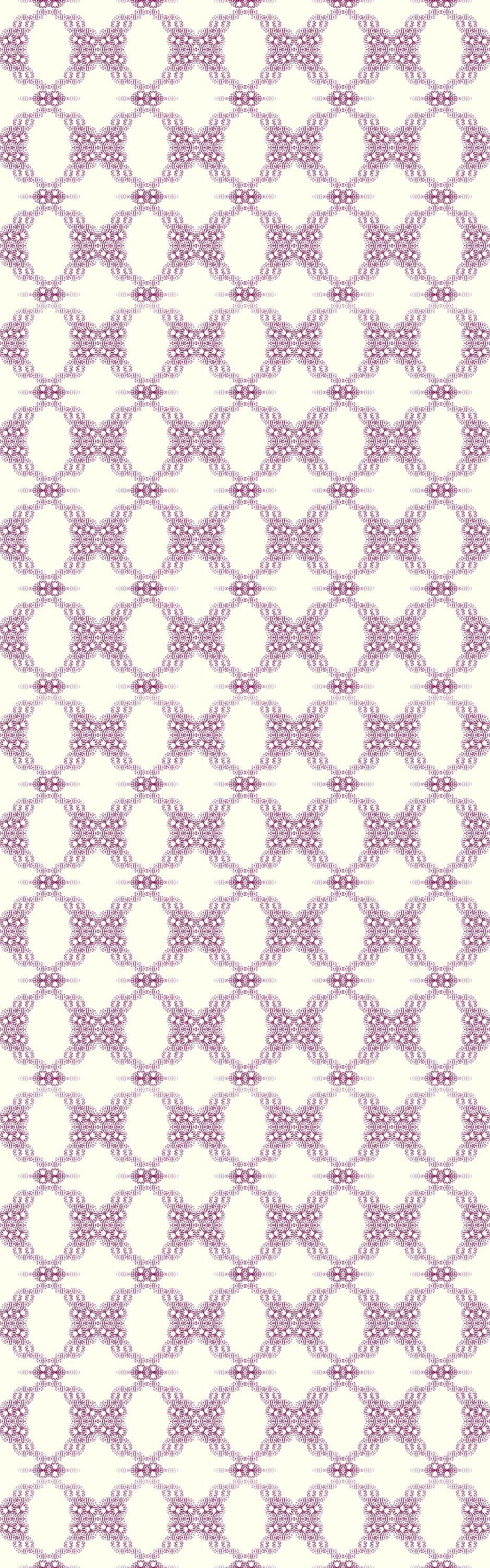 French Cottage Versatile Vinyl Indoor/Outdoor Washable Rug - Country Geometric in Purple, Ivory - Vinyl with Non-Slip Latex Backing