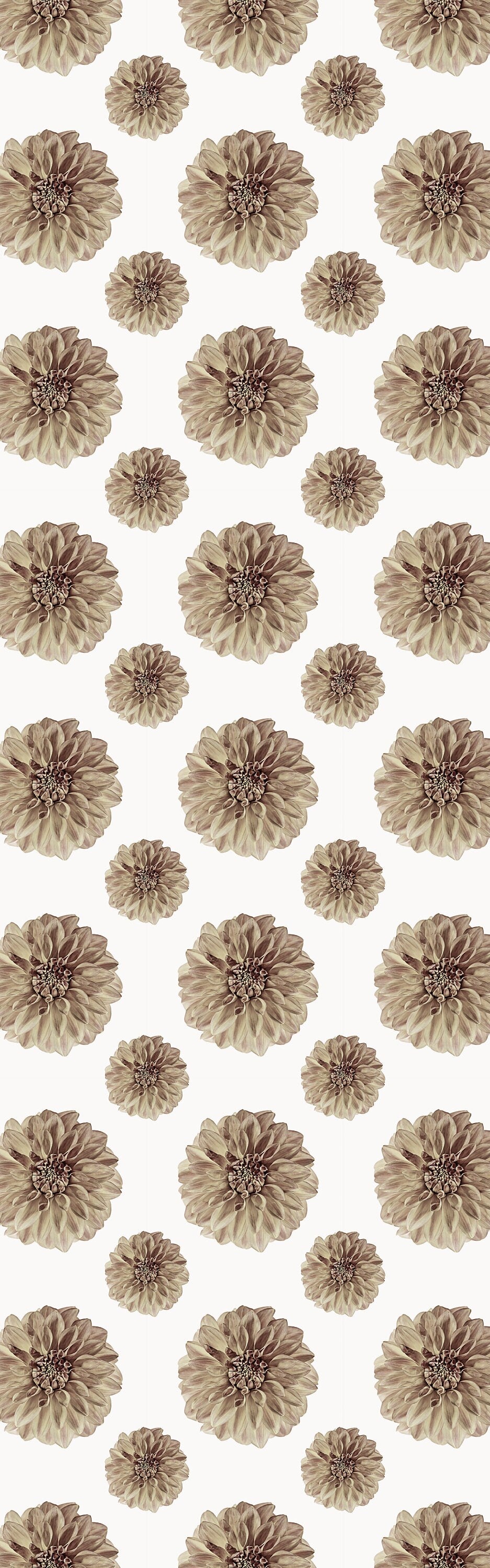 Flora in Sepia Versatile Indoor/Outdoor Floor Covering - Country Farmhouse Tan Floral - Vinyl with Non-Slip Latex Backing