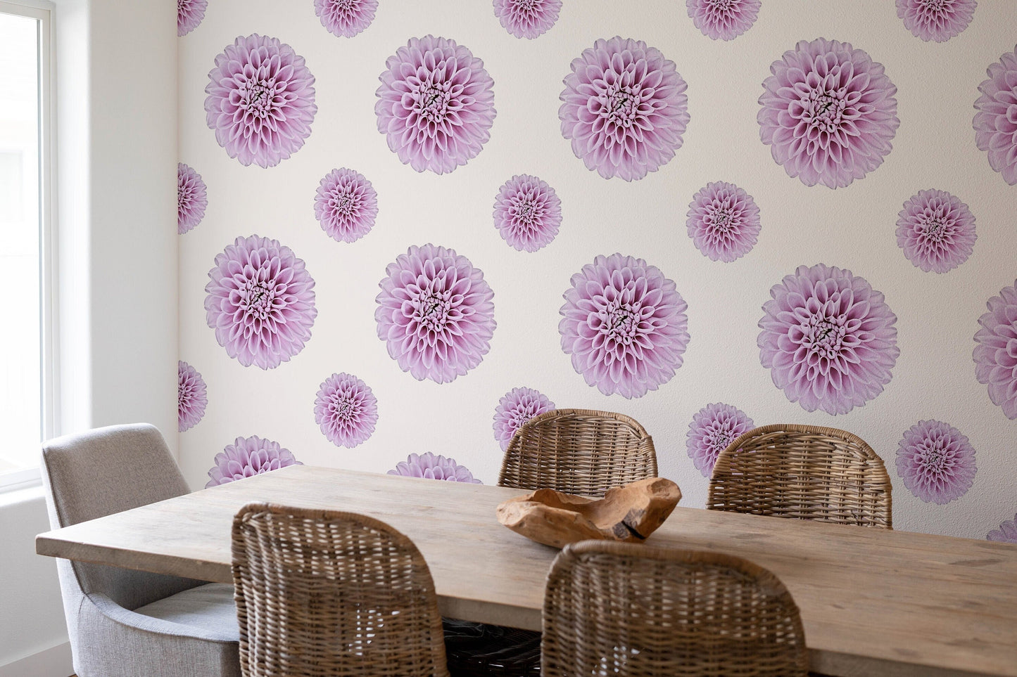 Blossom Lavender Boho Peel and Stick Wallpaper Panel - Purple Floral - Water-Resistant Embossed Vinyl Canvas