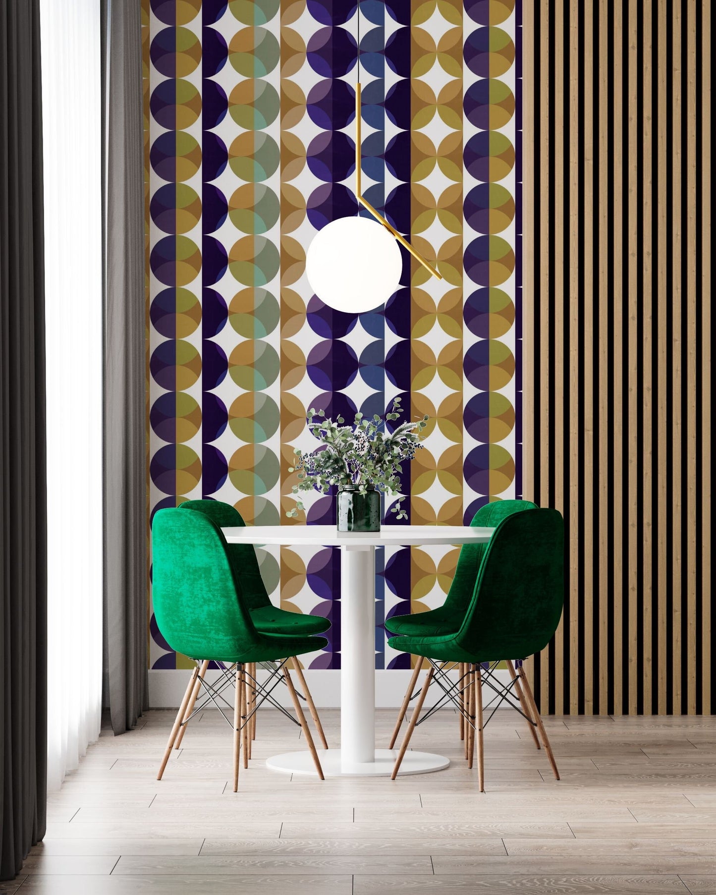 Gemstone Topaz Mid-Century Peel and Stick Wallpaper - Multi-Color Geometric - Water-Resistant Embossed Vinyl Canvas