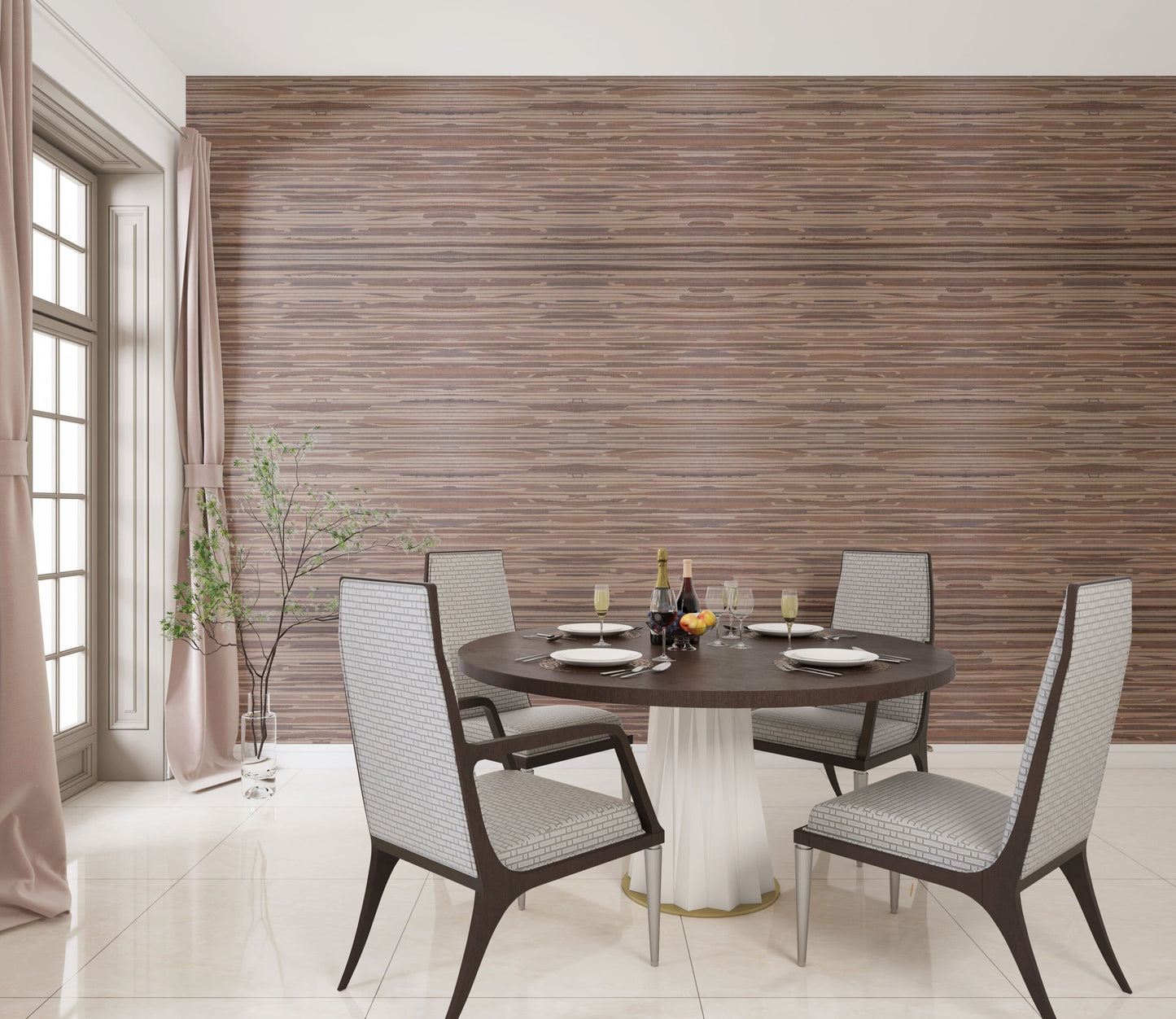 Banana Bark Brown Textured Vinyl Canvas Peel and Stick Wallpaper Panels