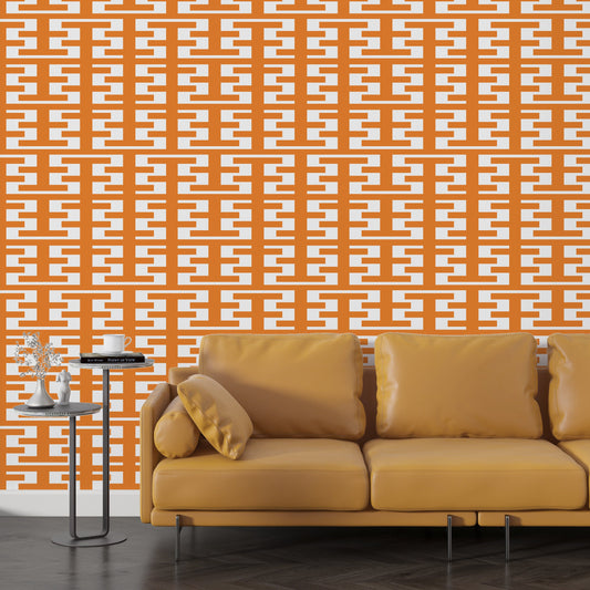 Retro Tower Orange Peel & Stick Wallpaper-Vinyl Embossed Canvas Texture